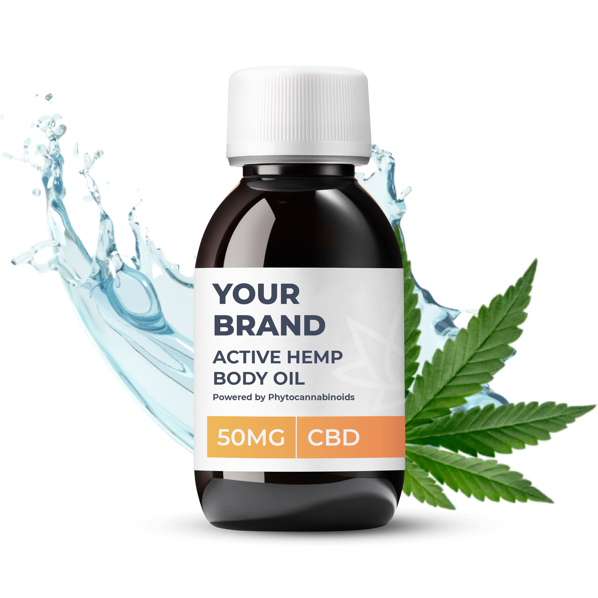 White & Private label Active Hemp CBD Body Oil supplied in a 200ml Fully recyclable medical grade PET bottle