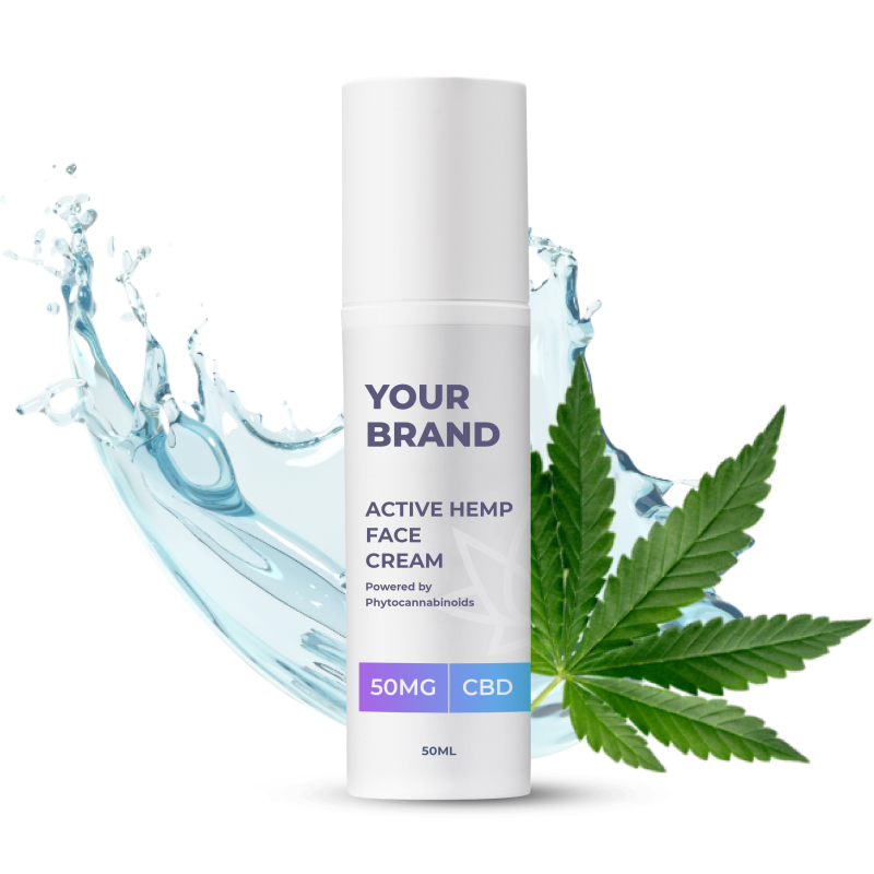 White & Private Label Active Hemp CBD Face Cream CBD Face Cream